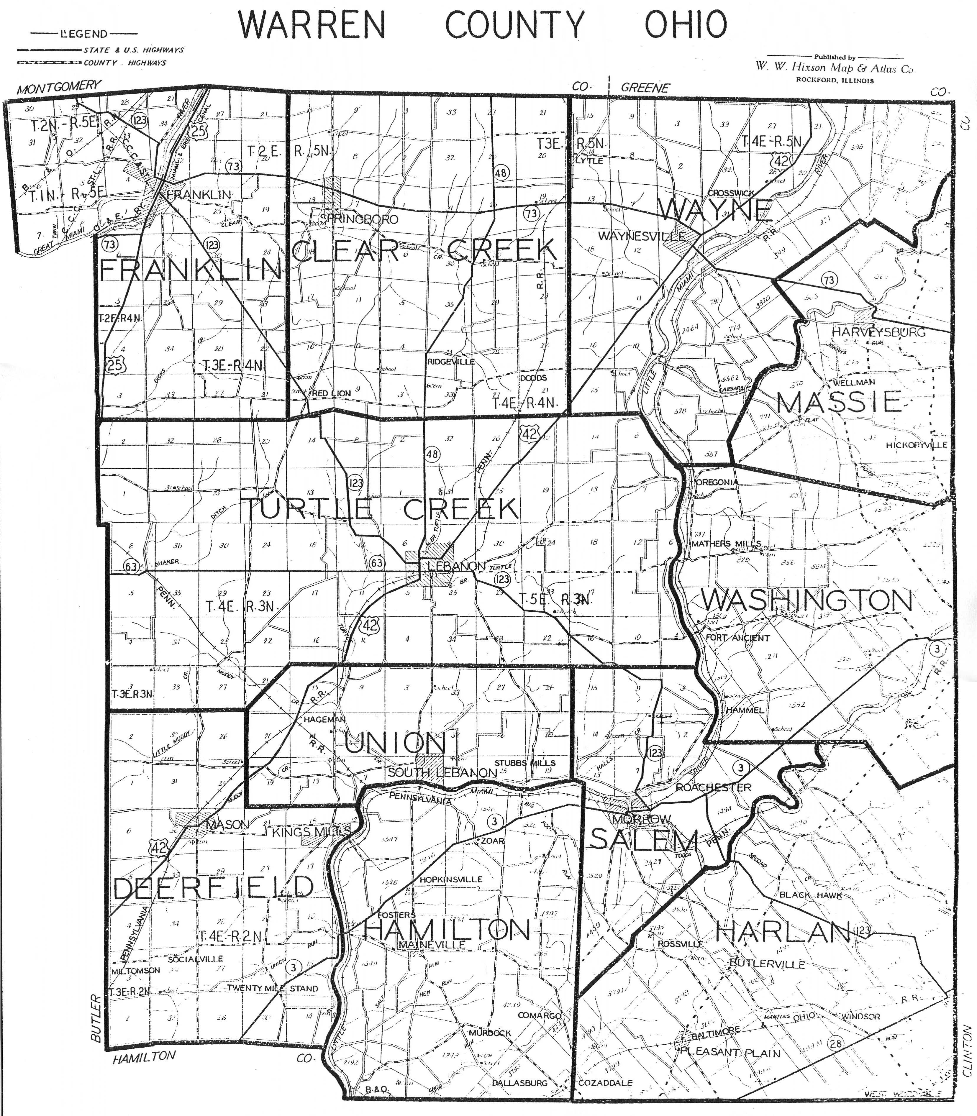 Warren County Ohio Gis Warren County Genealogical Society Map Resources